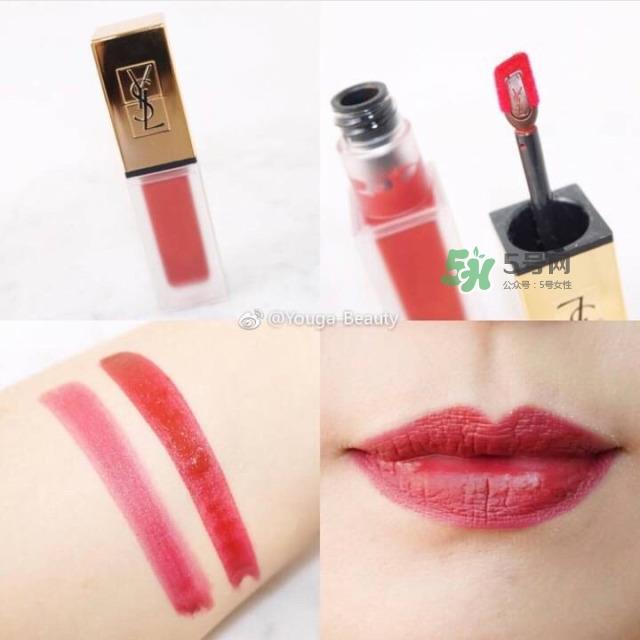 ysl tatouage couture哑光唇釉色号_试色图
